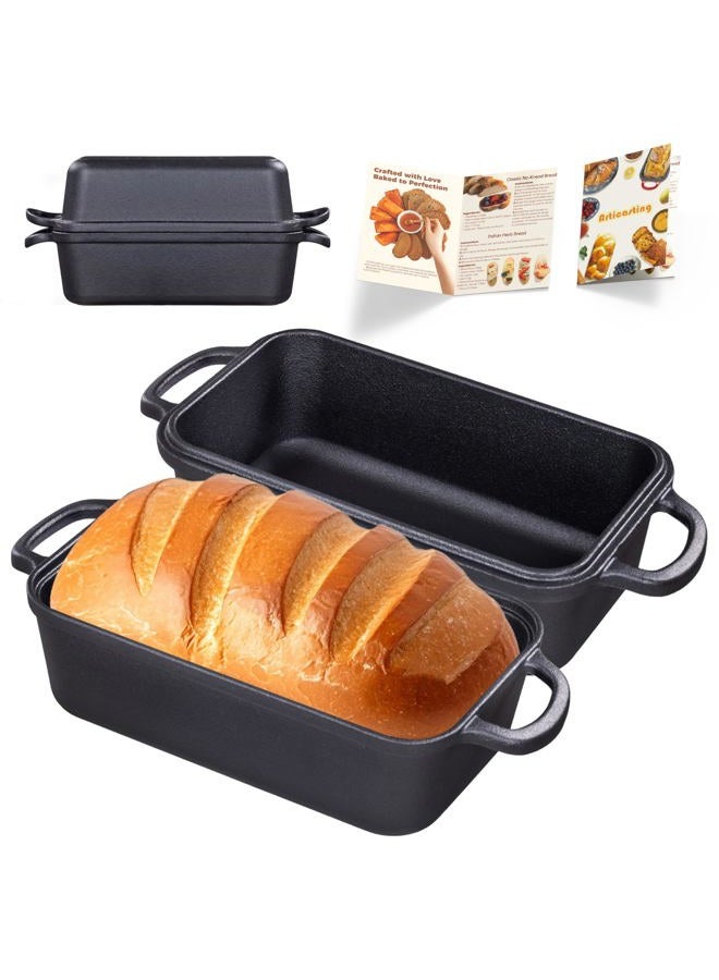 Articasting Cast Iron Loaf Pan with Lid 9×5 Inch, Bread Baking Pans, Even Heat Distribution for Sourdough, Pre-Seasoned Dutch Oven Loaf Pan for Homemade Bread - Image 1