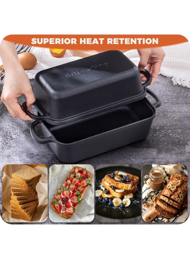 Articasting Cast Iron Loaf Pan with Lid 9×5 Inch, Bread Baking Pans, Even Heat Distribution for Sourdough, Pre-Seasoned Dutch Oven Loaf Pan for Homemade Bread - Image 2