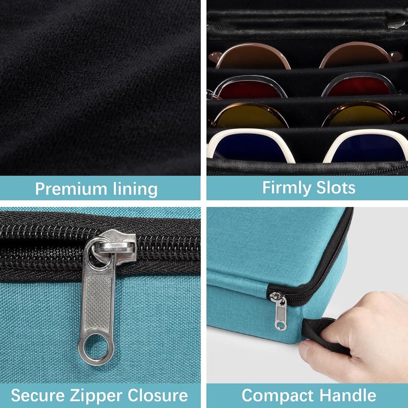 Bukere Travel Sunglasses Organizer Case, Adjustable Slot For Multiple Pairs, Portable Eyeglasses Storage Box for Men Women - Image 3