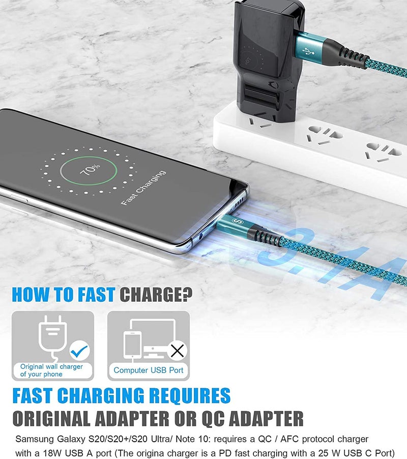 sweguard Wide use selected material USB C Kabel 3.1A [2Stück 2m]Schnellladung,USB C Nylon Ladekabel Schnellladekabel User friendly optimized build - Image 3