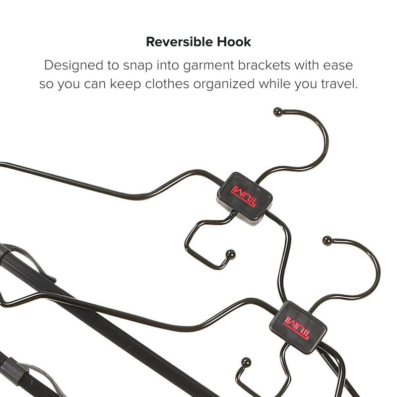TUMI - 2-Piece Hangers Set - Travel Clothes Hanger for Suit, Coat & Trousers - Space Saving Garment Bag Hangers w/ Hooks - Black - Image 5