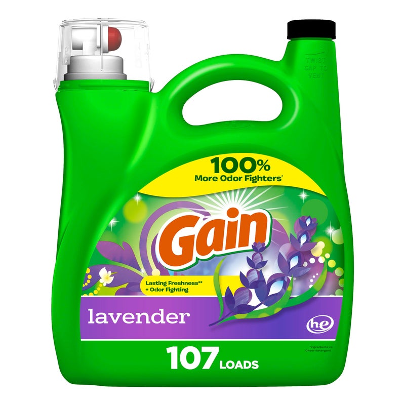 Gain Aroma Boost Liquid Laundry Detergent Lavender Scent 107 Loads 154 fl oz HE Compatible