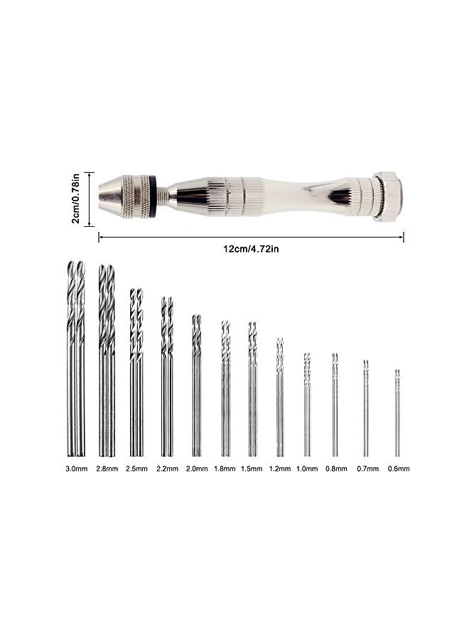 FineGood Hand Pin Vise with 20 Pcs Drill Bits, FineGood Precision Hand Drill Rotary Tool with Mini Twist Drill Bits Set for Resin Casting Molds, Jewelry Wood Plastic Making - Image 5