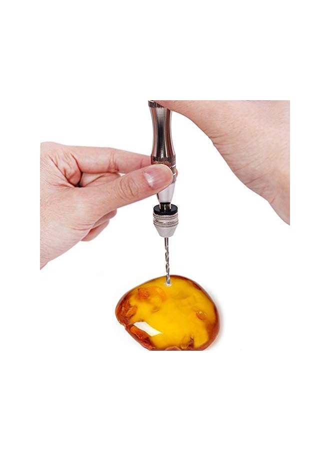 FineGood Hand Pin Vise with 20 Pcs Drill Bits, FineGood Precision Hand Drill Rotary Tool with Mini Twist Drill Bits Set for Resin Casting Molds, Jewelry Wood Plastic Making - Image 4