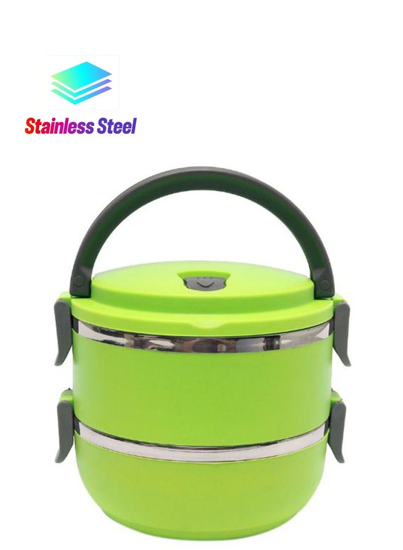 نيبمينينت صندوق غداء لحفظ الطعام مكون من طبقتين معزولتين أخضر/رمادي