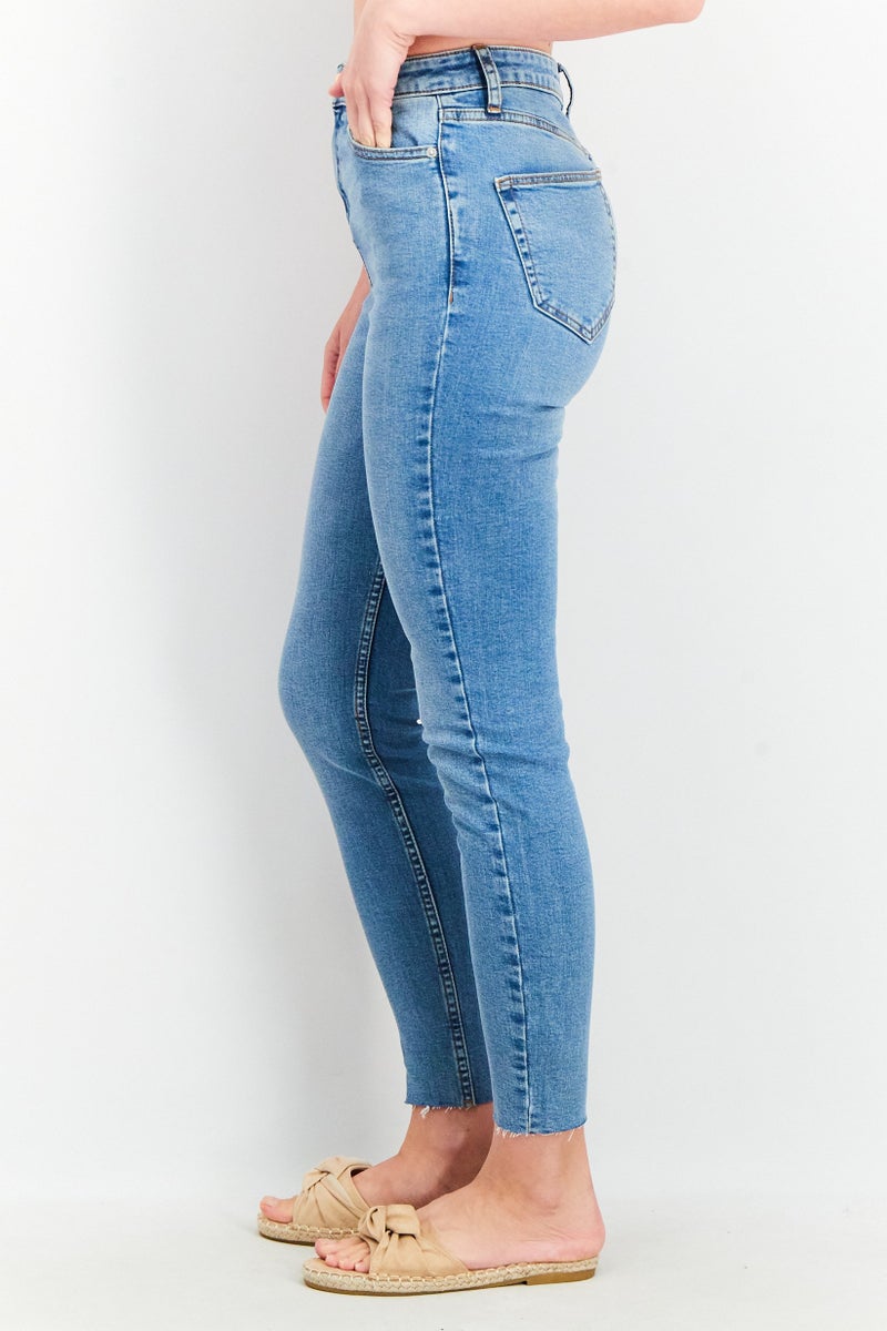 Miss Selfridge Women Skinny Fit Washed Stretchable Emily Ankle Grazer Jeans, Blue - Image 2