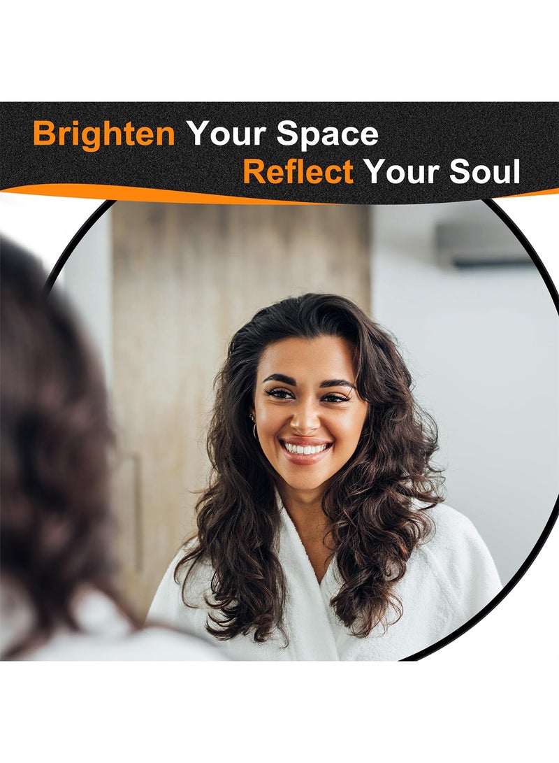 تايمي مرآة كبيرة بتصميم أنيق 90 سم - مرآة مكياج بإطار معدني أسود - تصميمها الرائع مناسب لغرفة الملابس وغرفة المعيشة وغرفة النوم والديكور - Image 5