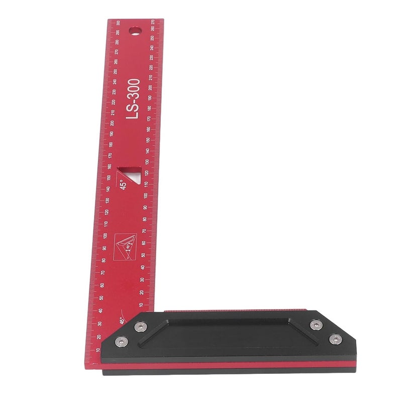 مسطرة قياس الألومنيوم متعددة الاستخدامات على شكل حرف L بزاوية قائمة 300 مم لأعمال النجارة - Image 3