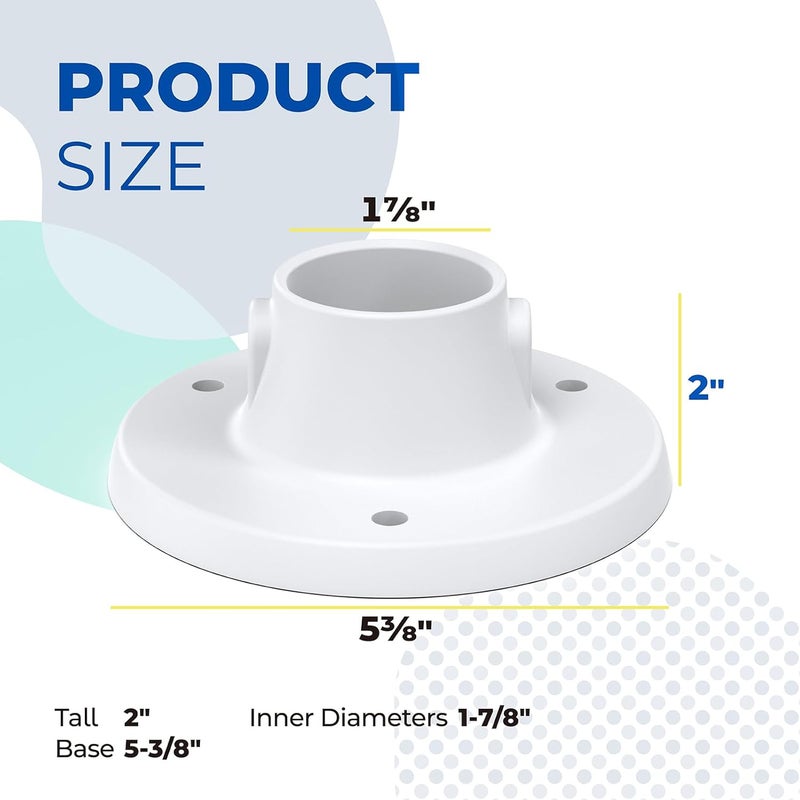 ANTOBLE Pool Ladder Deck Flange to Mount for Lumi O Above Ground Swimming Pool Ladder 99.0003, 2 in Deck Flange Swimming Pool Ladder Replacement Part Assembly Accessory, 1 Pack - Image 2
