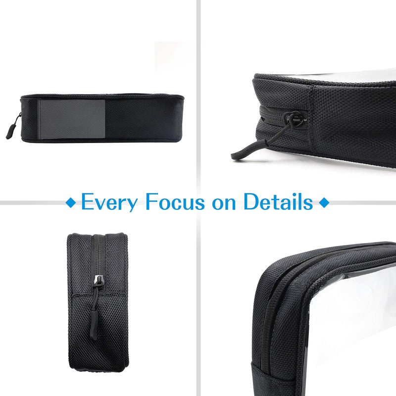 ProCase [2 Pack] TSA Approved Travel Toiletry Bag Pouch, Matte Clear Quart Size Bag Carry-On Airport Airline Compliant Bag Travel Makeup Cosmetic Bag for Toiletries Liquids Creams Cosmetics -Black - Image 2