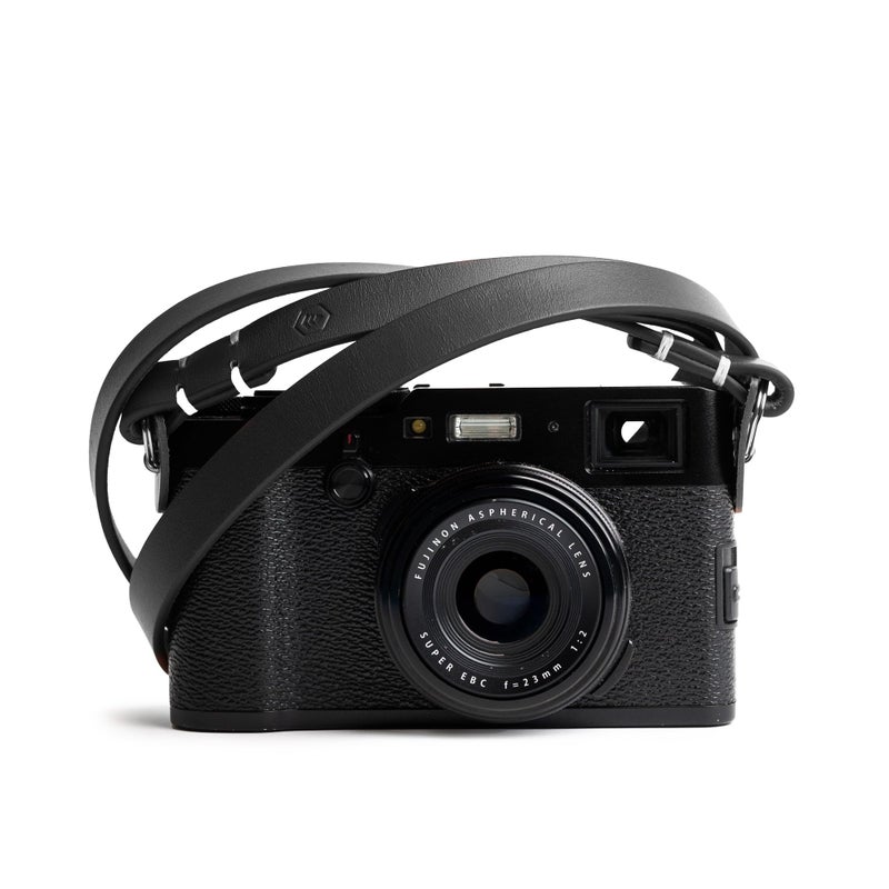 Evergreen Genuine Leather Minimalist Neck Shoulder Slim Camera Strap (Black, 38") - Image 1