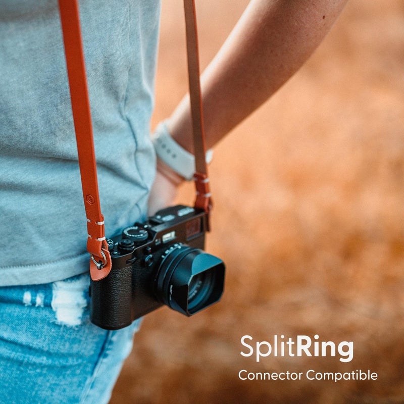 Evergreen Genuine Leather Minimalist Neck Shoulder Slim Camera Strap (Black, 38") - Image 4