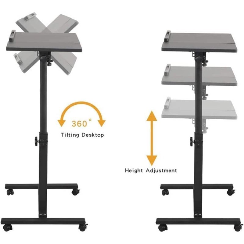 Table Lap Desk for Laptop Rolling Cart Tilting Overbed Bedside Table Overbed Desk Overbed Table with Wheels Adjustable Laptop Stand Sofa Side Table - Image 5