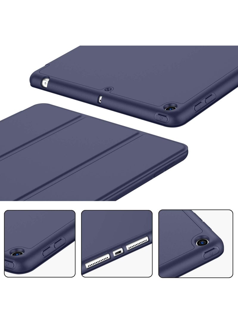 DUSALA iPad 9th Generation Case 2021/iPad 8th Generation Case 2020 10.2 Inch with Pencil Holder, iPad 7th Gen 2019 Case with Soft Baby Skin Silicone Back, Auto Wake/Sleep Cover (Navy) - Image 3
