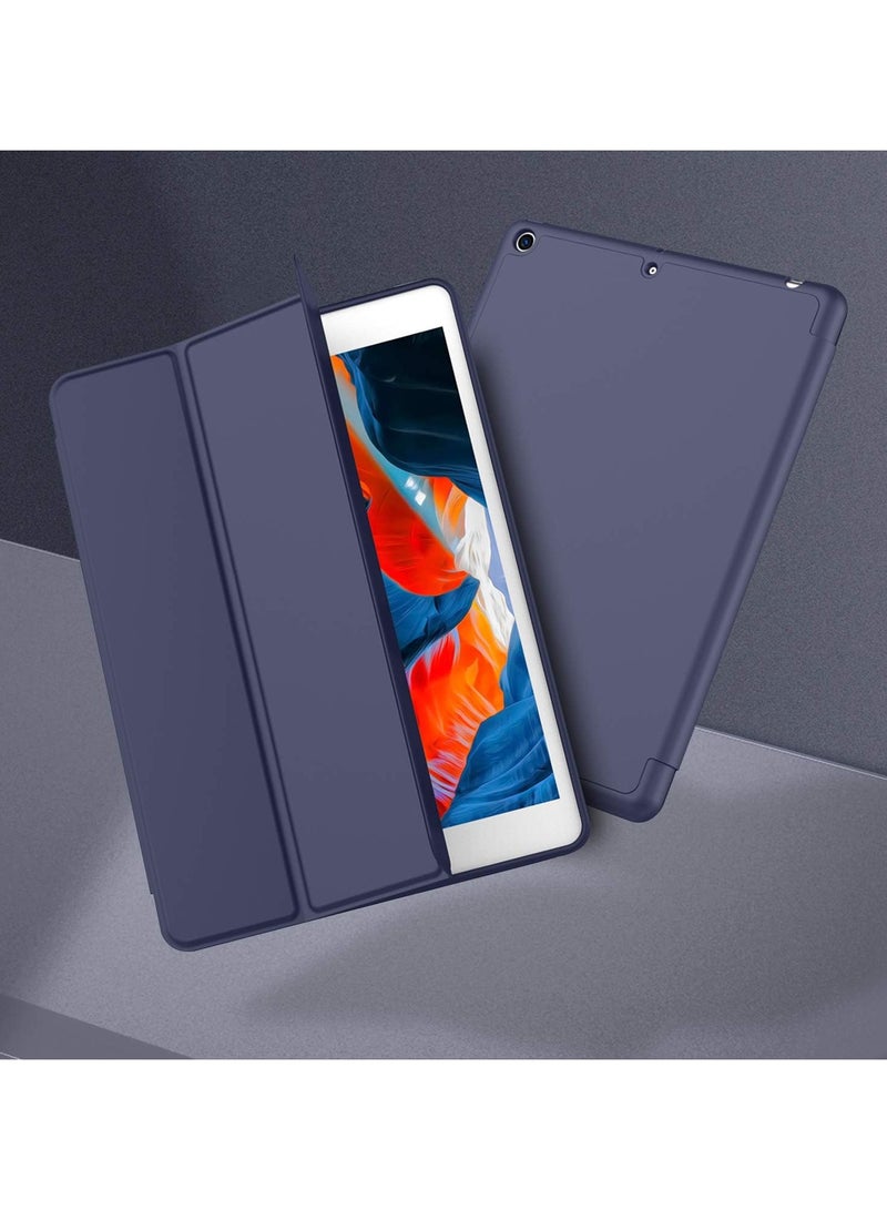 DUSALA iPad 9th Generation Case 2021/iPad 8th Generation Case 2020 10.2 Inch with Pencil Holder, iPad 7th Gen 2019 Case with Soft Baby Skin Silicone Back, Auto Wake/Sleep Cover (Navy) - Image 5