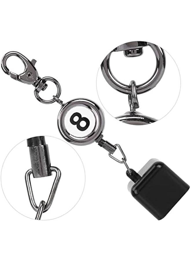 Generic Billiards Pool cues Chalk Holder , Pool Chalk Holder , Billiard Chalk Pocket Pool cues Chalk Bag Belt Clip Retractable Key hoop Billiard Snooker Accessories(Black)  - Image 1