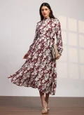 globus maroon with white floral