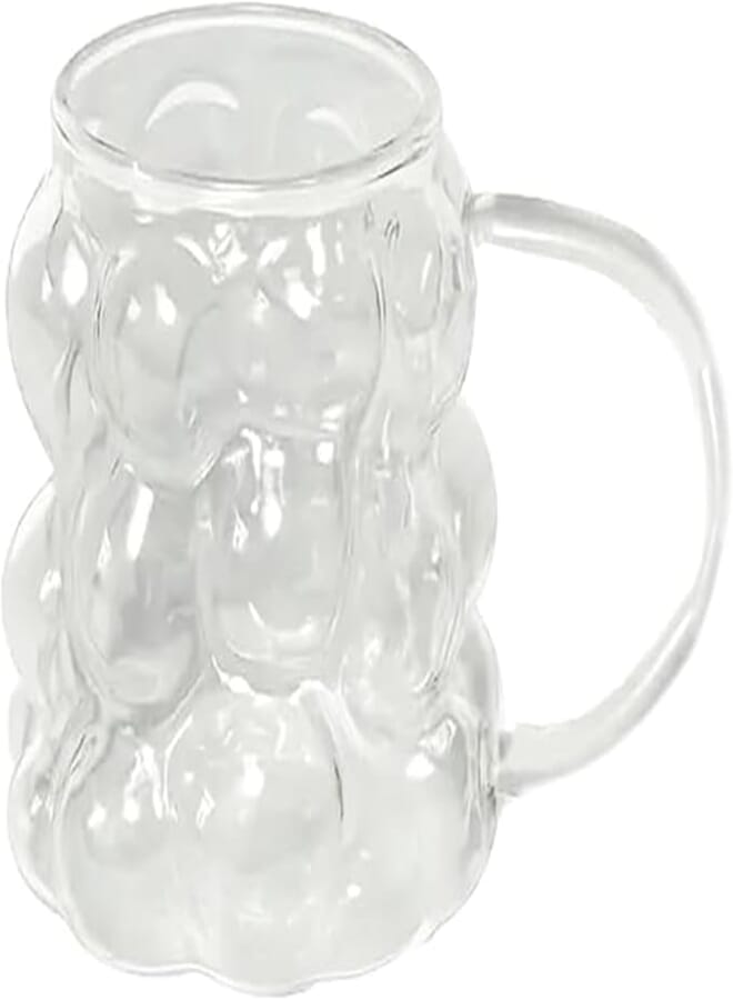 Spaceshoop Heat Resistant Bubbles Shaped Glass Hot and Cold Drinks Mug - 350ml