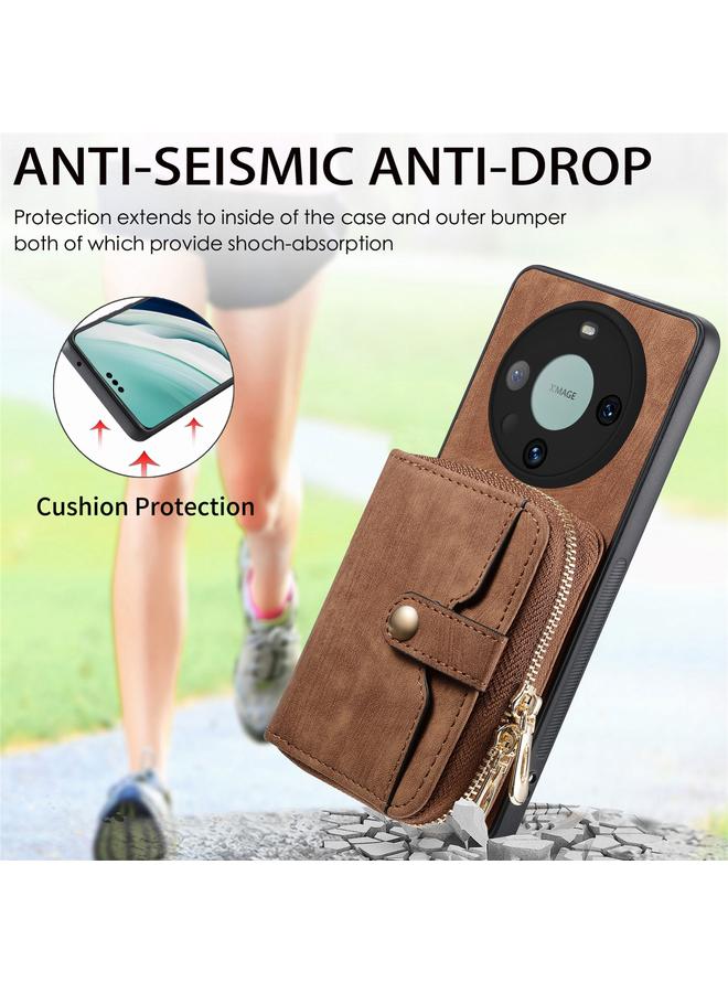 S-TOP Case For Huawei Mate 60 Pro Crossbody Multi-function Zipper Wallet Phone Case - Image 2