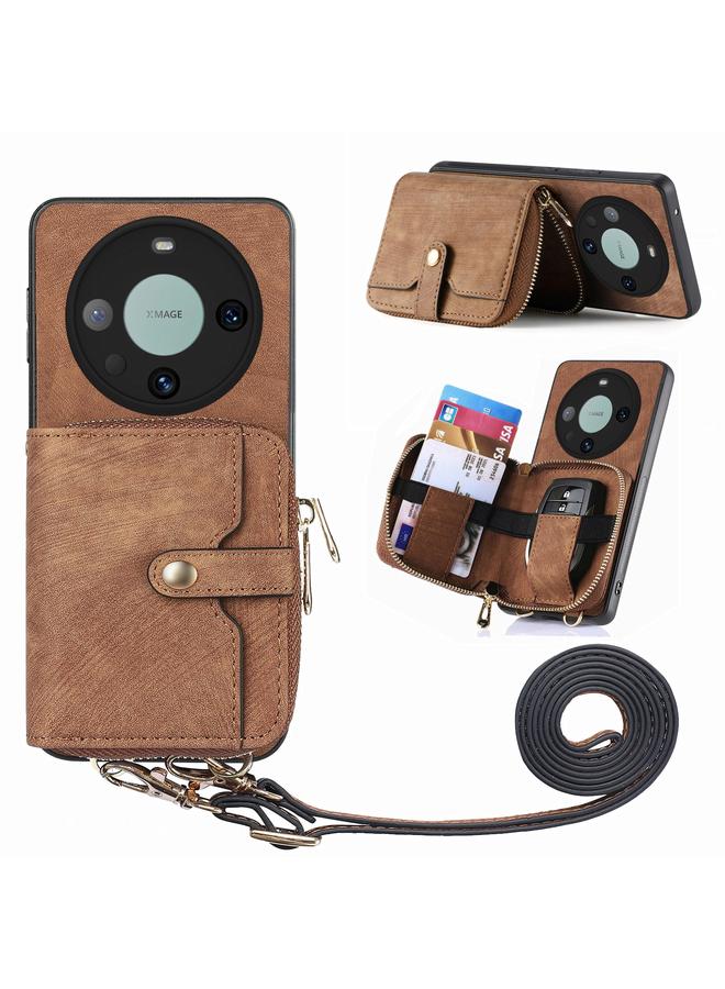 S-TOP Case For Huawei Mate 60 Pro Crossbody Multi-function Zipper Wallet Phone Case - Image 1