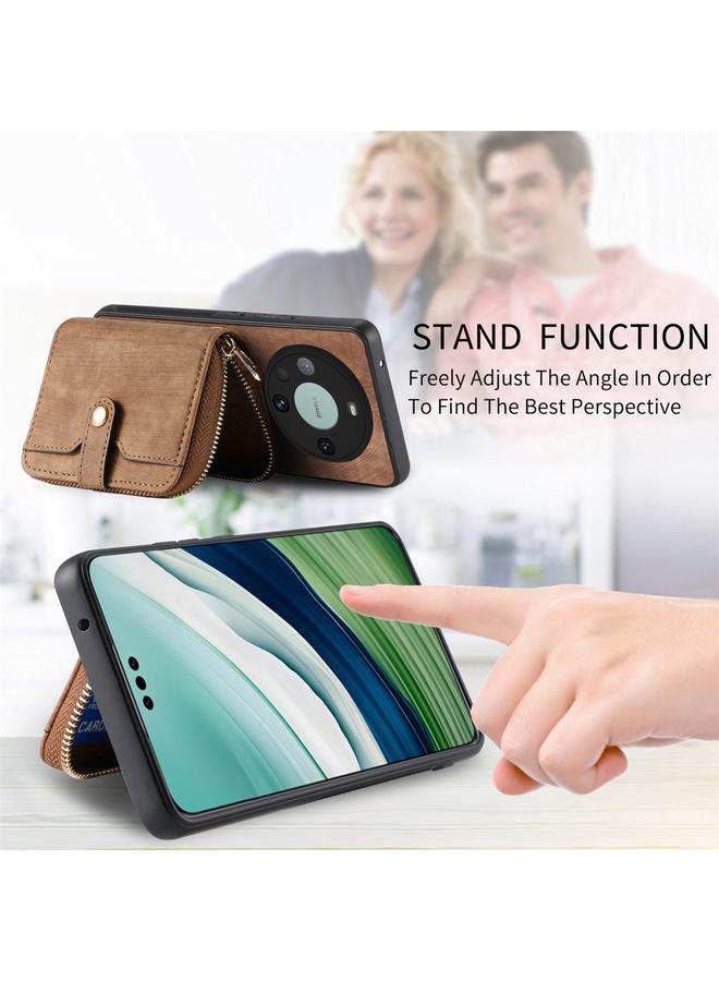 S-TOP Case For Huawei Mate 60 Pro Crossbody Multi-function Zipper Wallet Phone Case - Image 5