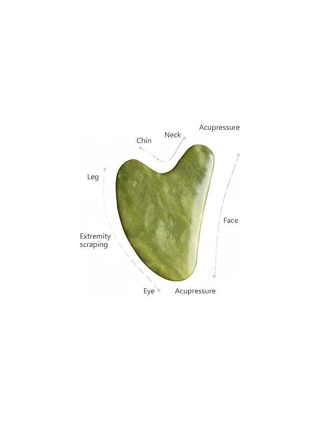 maya accessorie Gua Sha Facial Tool Natural Guasha Jade Stone GuaSha Board Gua Sha Sc Massage Tool with Smooth Edge for Physical Therapy and SPA Acupuncture Therapy Used for Face Eyes Neck and Body(Green) - Image 1