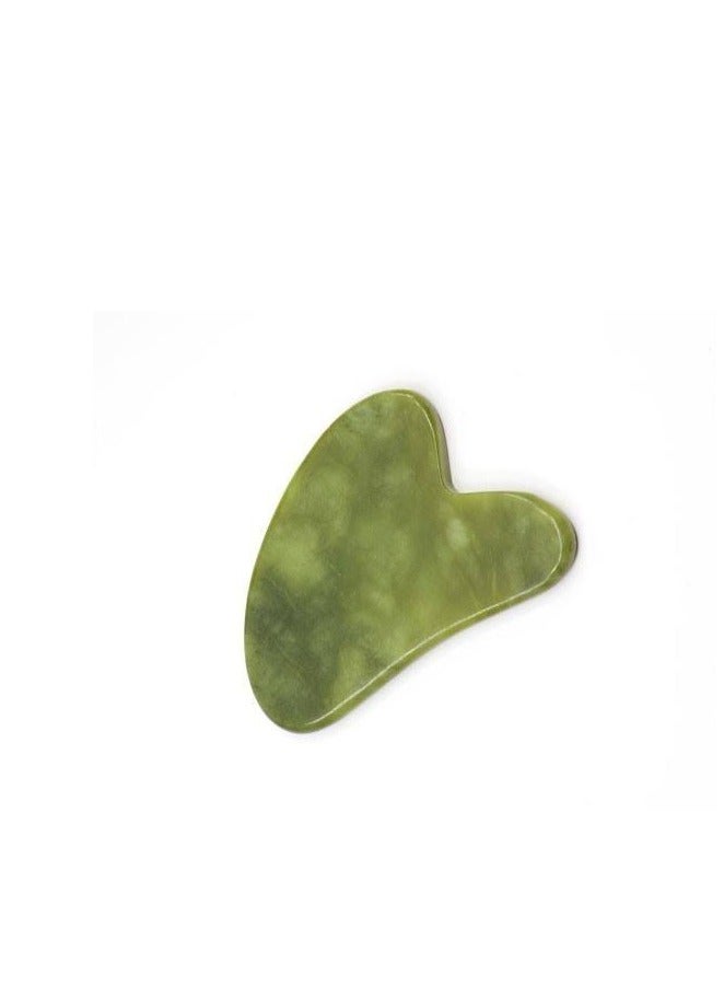 maya accessorie Gua Sha Facial Tool Natural Guasha Jade Stone GuaSha Board Gua Sha Sc Massage Tool with Smooth Edge for Physical Therapy and SPA Acupuncture Therapy Used for Face Eyes Neck and Body(Green) - Image 2