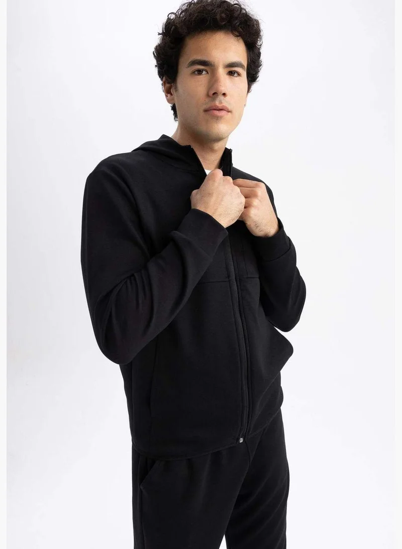 DeFacto Man Slim Fit Hooded Long Sleeve Knitted Cardigan