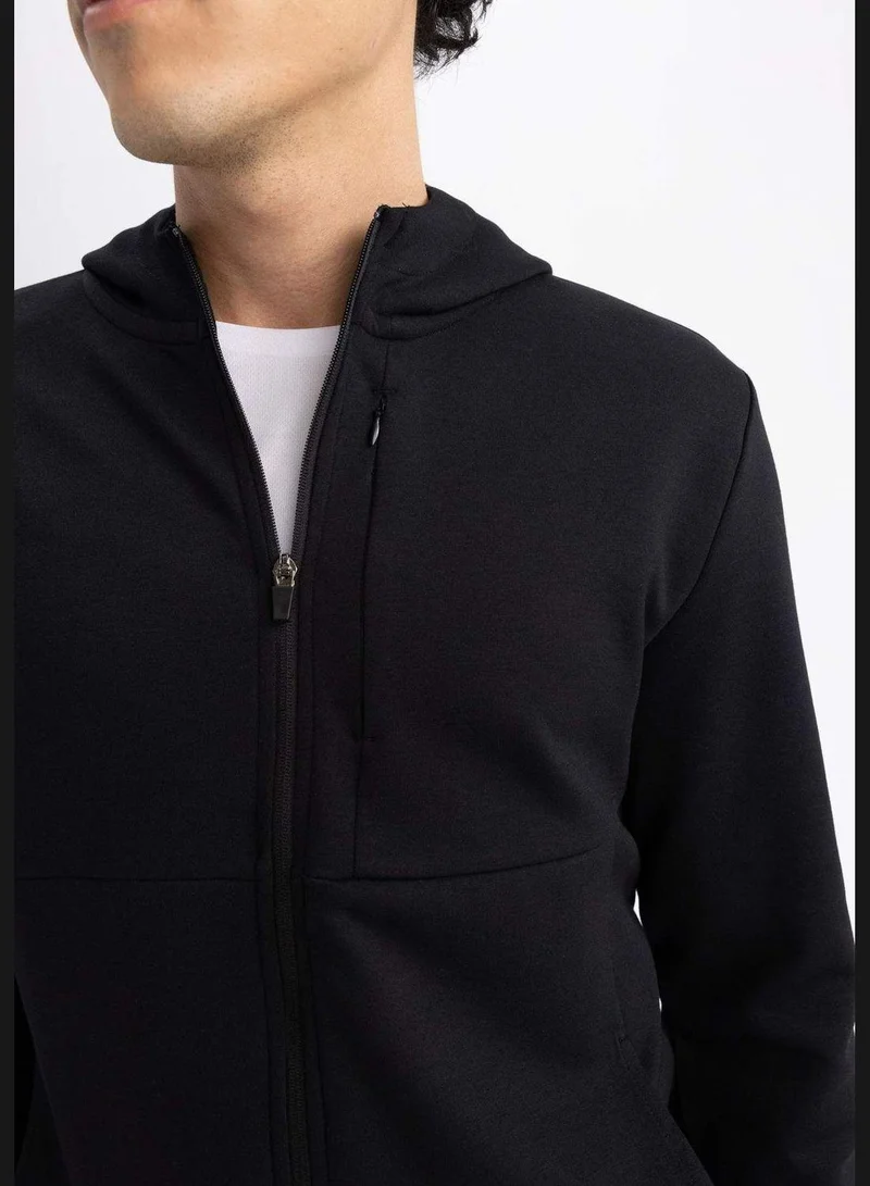 DeFacto Man Slim Fit Hooded Long Sleeve Knitted Cardigan