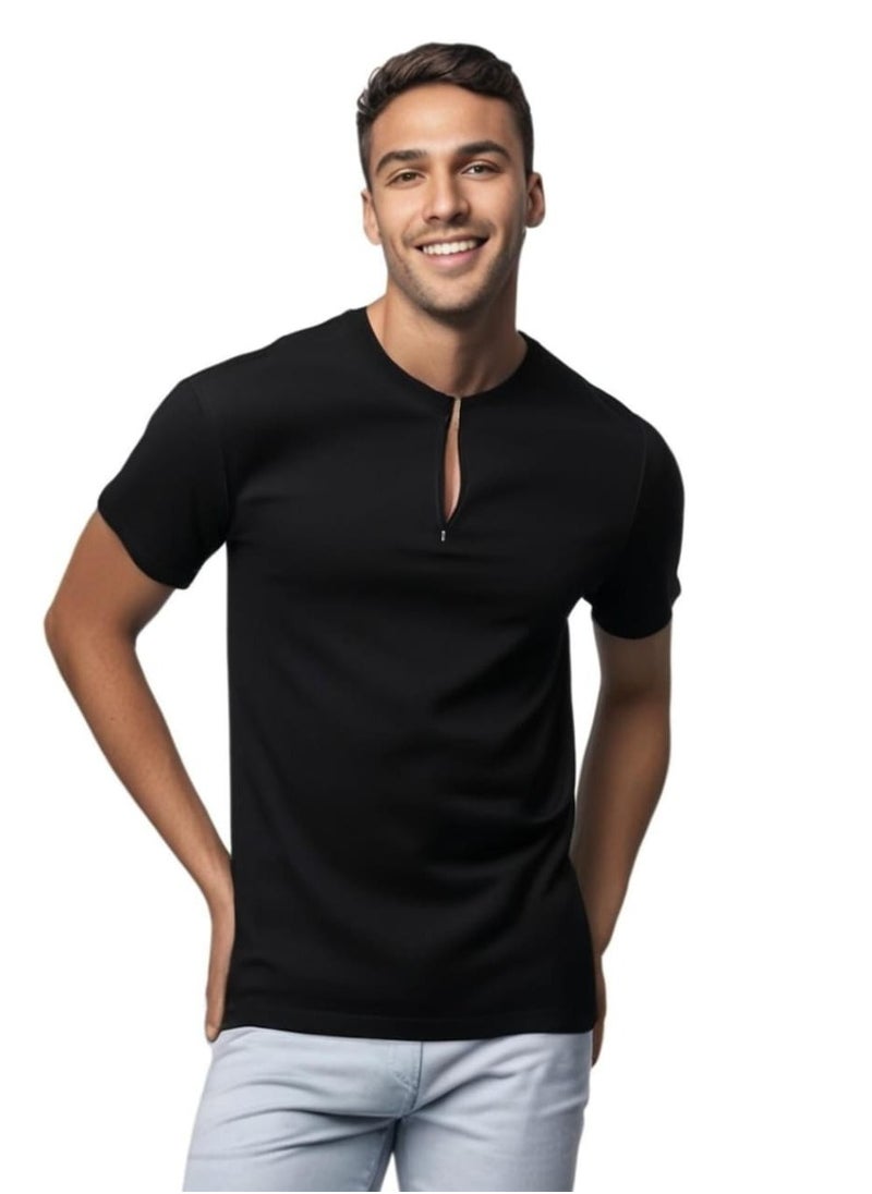 AWESOME STYLE GIFTS COTTON LUXE TEE MEN T-SHIRT BLACK  - Image 1