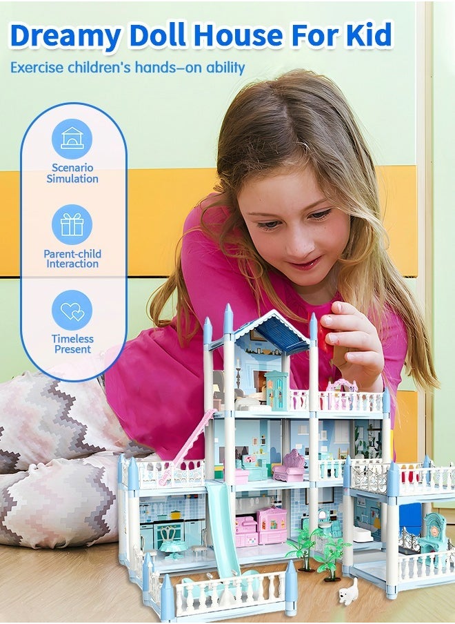 GROIC Doll House Dreamhouse for Girls,3-Story 7 Rooms Doll House,Fully Furnished Dollhouses,Pretend Play House with Accessories,Play House Accessories  - Image 4