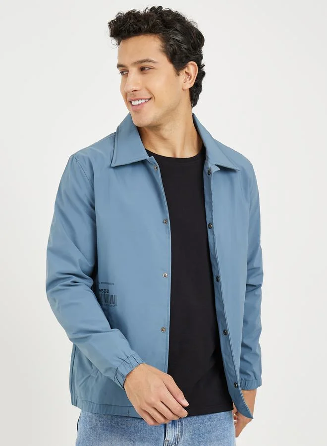Fort Collins Printed Barcode Windcheater Jacket by Styli
