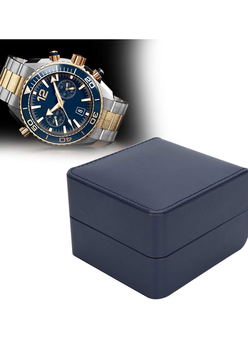 GGOOT Single Slot Watch Box with Soft Pillow, PU Leather Watch Display Case Jewelry Organizer for Men Women Traveling Gift Bracelet(Dark Blue) - Image 4