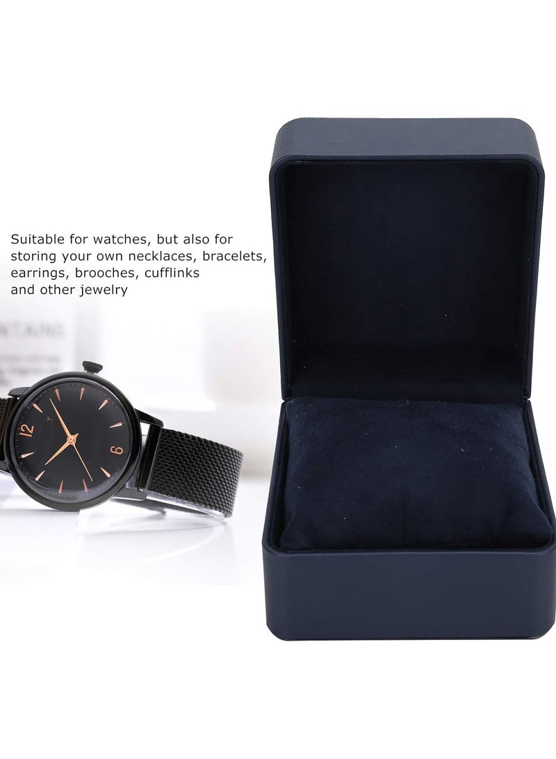 GGOOT Single Slot Watch Box with Soft Pillow, PU Leather Watch Display Case Jewelry Organizer for Men Women Traveling Gift Bracelet(Dark Blue) - Image 3
