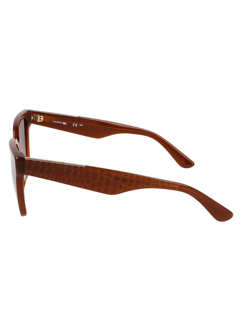LACOSTE نظارات شمسية لاكوست مستطيلة معدلة بإطار كامل من الأسيتات L6022S 5418 (210) بني - Image 4