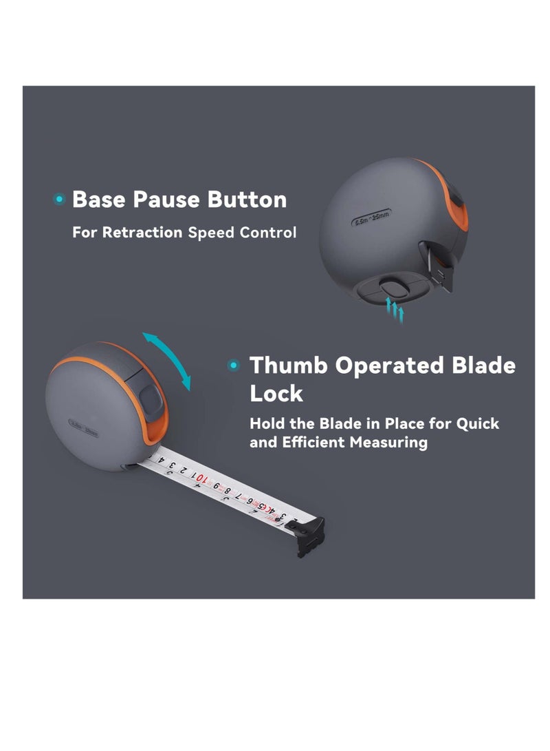 18Ft Measuring Tape Measure, Tape Measure 5.5 m Metric Imperial with Retractable Blade and Lock Button, Apply to Construction, Contractor, Carpenter, Architect, Woodworking - Image 4