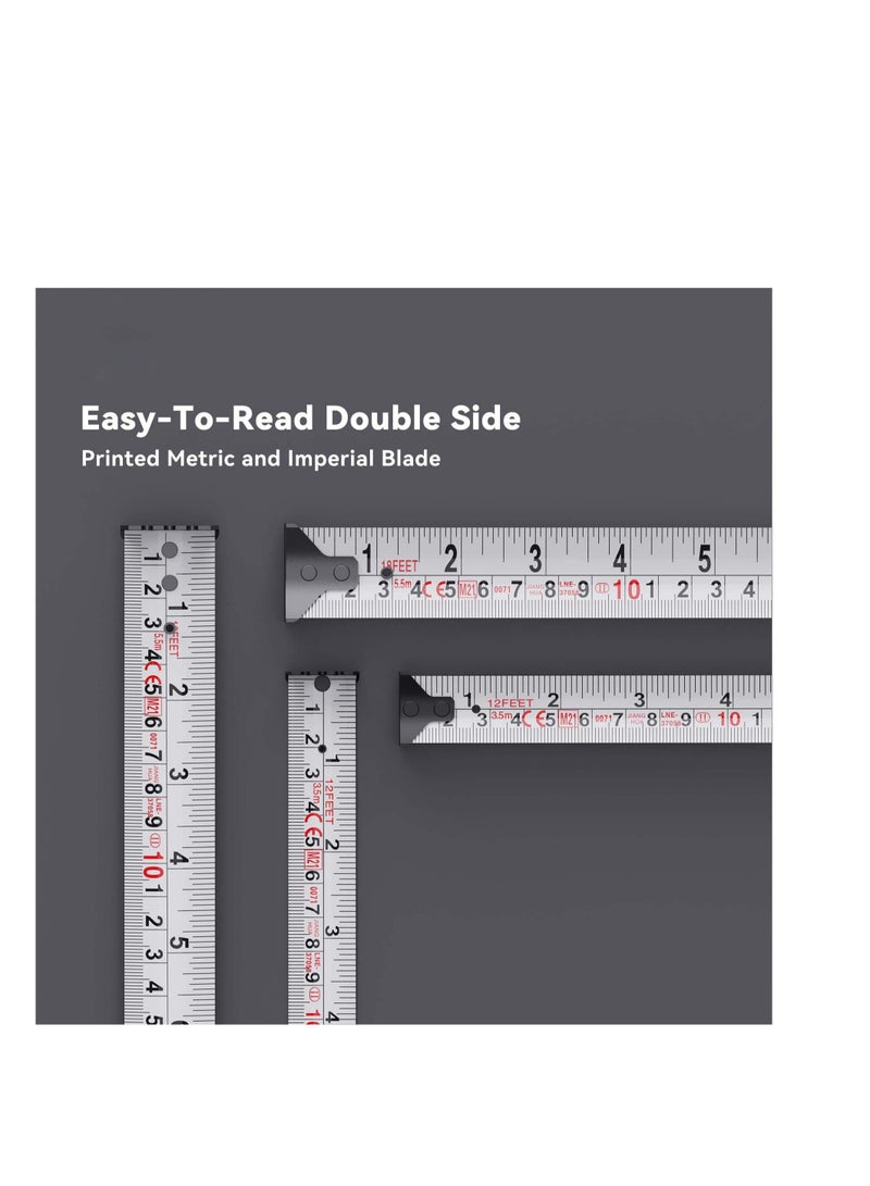 18Ft Measuring Tape Measure, Tape Measure 5.5 m Metric Imperial with Retractable Blade and Lock Button, Apply to Construction, Contractor, Carpenter, Architect, Woodworking - Image 3