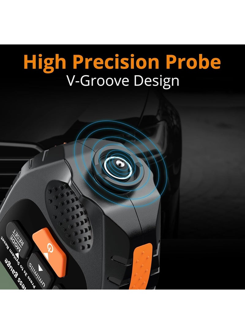 R&D Paint Thickness Gauge for Cars | Digital Car Paint Meter, Paint Depth Gauge, Coating Thickness Tester, Car Paint Tester, Mil Gauge, LCD, Ferrous/Non-Ferrous, Auto Calibration (Black Orange) - Image 3