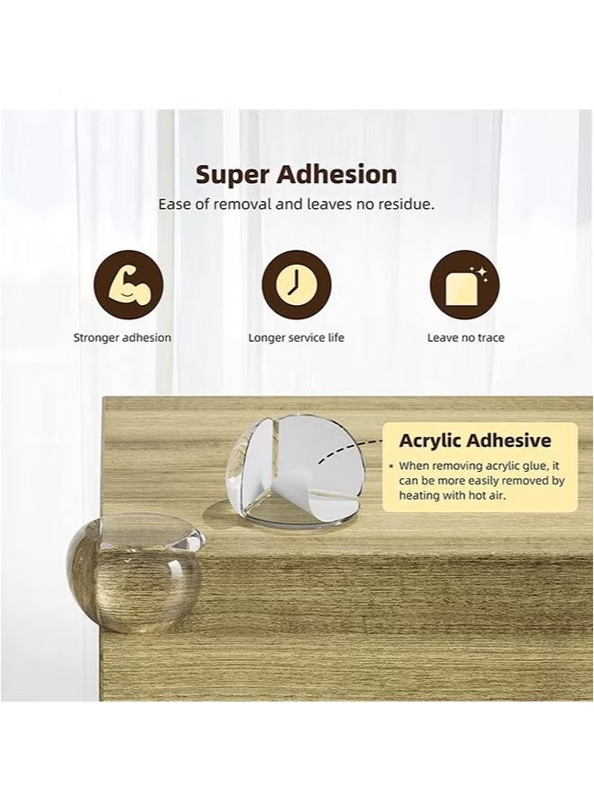 8 Pack Round Corner Guards, Baby Safety Corner Protectors with 3M Adhesive, 30×30×25mm Thickened Soft Silicone Edge Bumpers, Transparent Furniture Corner Covers for Baby Proofing - Image 2