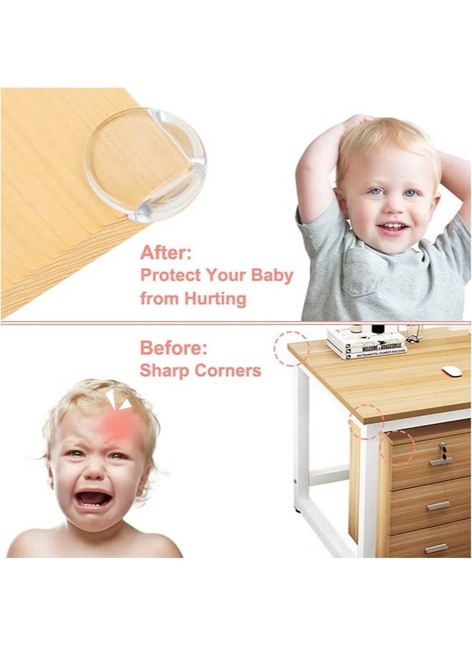 8 Pack Round Corner Guards, Baby Safety Corner Protectors with 3M Adhesive, 30×30×25mm Thickened Soft Silicone Edge Bumpers, Transparent Furniture Corner Covers for Baby Proofing - Image 4