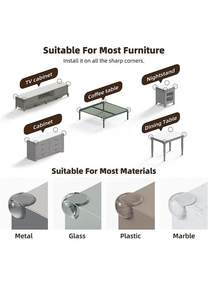 8 Pack Round Corner Guards, Baby Safety Corner Protectors with 3M Adhesive, 30×30×25mm Thickened Soft Silicone Edge Bumpers, Transparent Furniture Corner Covers for Baby Proofing - Image 5