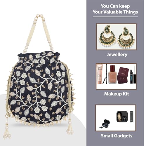Lavie Women's Aria Round Embriodered Potli | Ladies Purse Handbag - Image 3