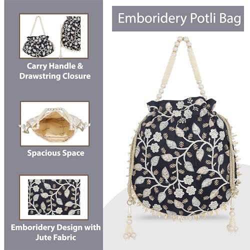 Lavie Women's Aria Round Embriodered Potli | Ladies Purse Handbag - Image 4