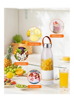 KASTWAVE Portable Juice Blender, 420ml Personal Blender for Shakes and Smoothies with 6 Blades, Small Blender USB Rechargeable, Handheld Juicer Cup for Office/Kitchen/Gym/Outdoor (White)  - Image 2