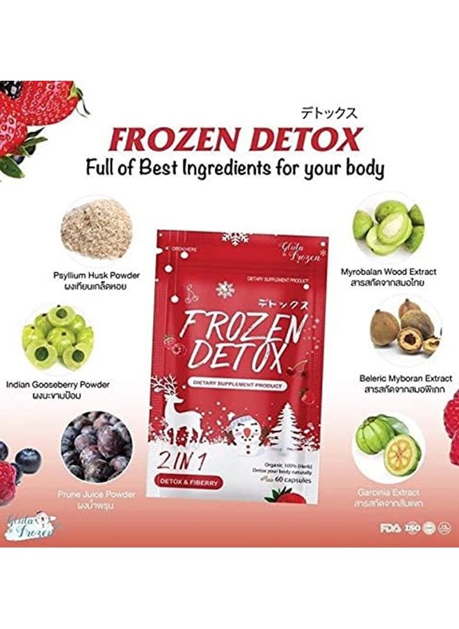Disney FROZEN Pack of Frozen Collagen Plus 2in1 Whitening X10 (60 Capsules) and Frozen Detox 2in1 Detox and Fiberry (60 Capsules), Combat Acne, Freckles, Melasma, Lighten and Brighten Skin for Radiant Youthful Glow  - Image 2