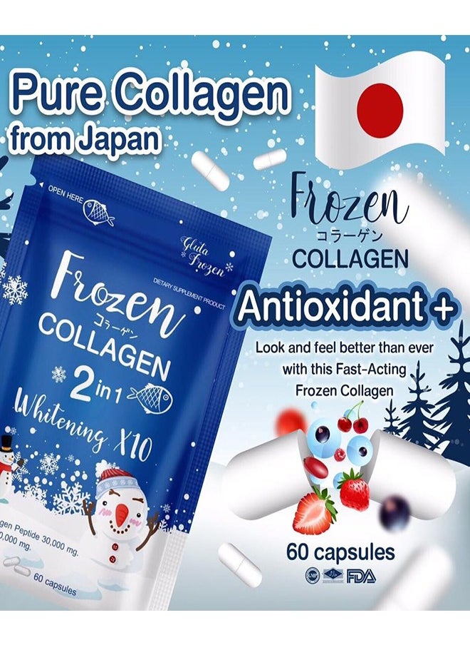 Disney FROZEN Pack of Frozen Collagen Plus 2in1 Whitening X10 (60 Capsules) and Frozen Detox 2in1 Detox and Fiberry (60 Capsules), Combat Acne, Freckles, Melasma, Lighten and Brighten Skin for Radiant Youthful Glow  - Image 3