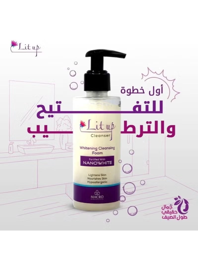 Lit Up Whitening Cleansing Foam 200ml – Bright, Clear, and Radiant Skin