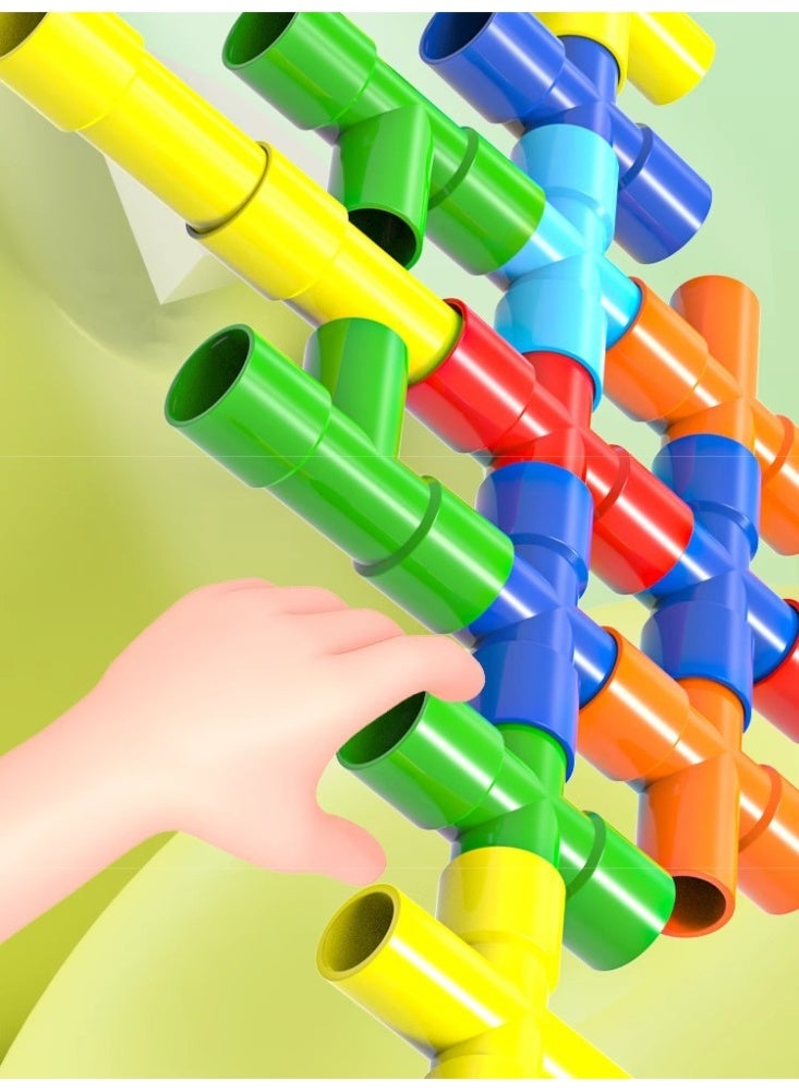 general Pipe Building Toys, Early Learning Educational Tubular Pipes, Kids Building Blocks, Toys for 3 Year Old + Boys and Girls, 62 Pcs Toy Set - Image 2