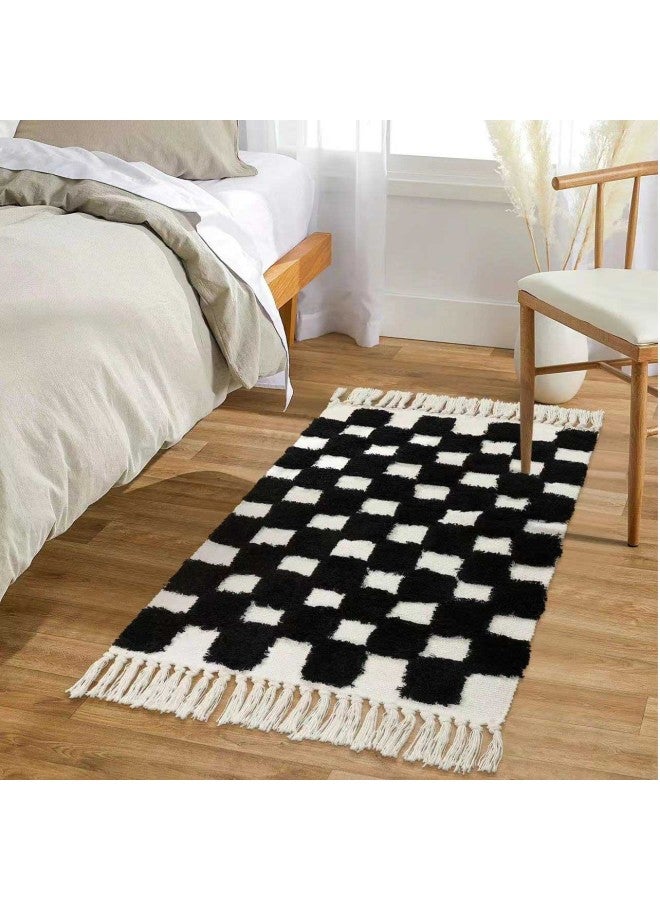 New foreign trade export retro Nordic style tassel carpet cotton thread three-dimensional tufted bedroom bedside mat handmade floor - Image 4