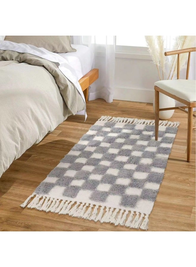 New foreign trade export retro Nordic style tassel carpet cotton thread three-dimensional tufted bedroom bedside mat handmade floor - Image 5